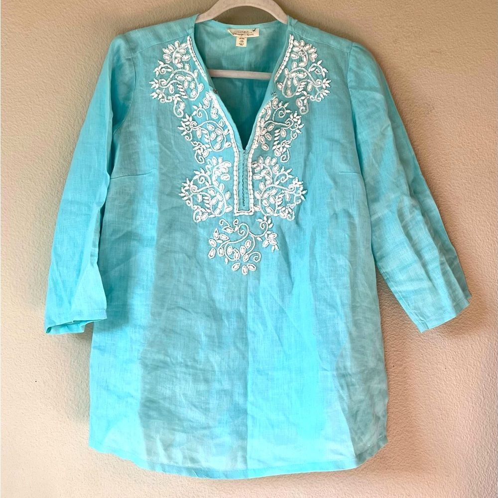 Charter Club Petite Linen Tunic